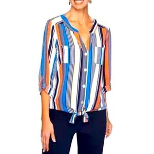 NWOT Ruby Rd Tie Front Button Down Top Size XL